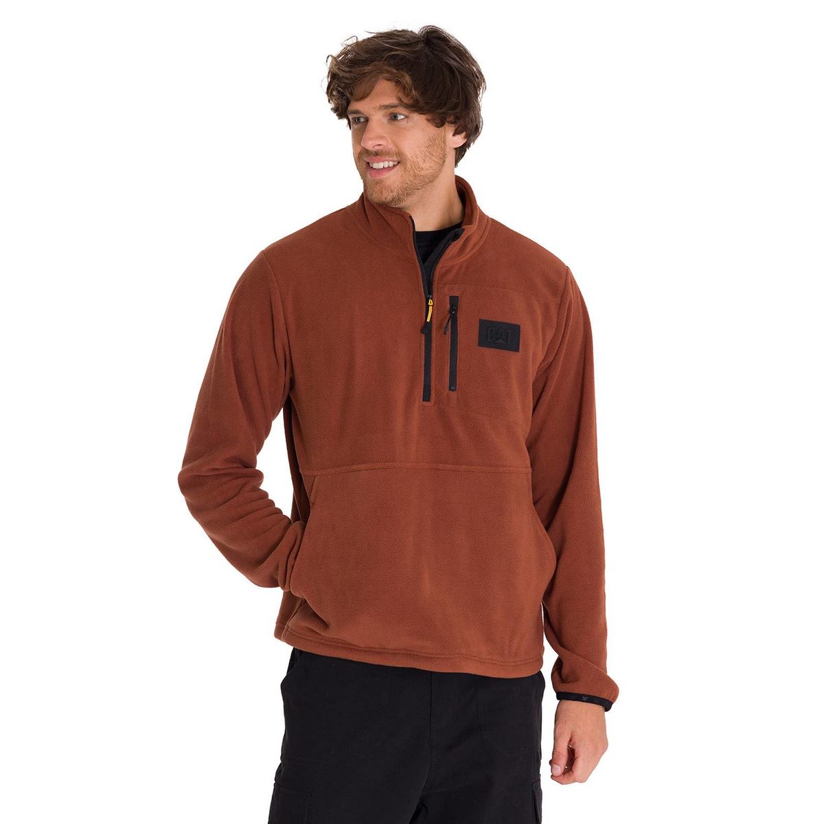 CAT - Polar Microfleece Quarter Zip Hombre Terracota CAT