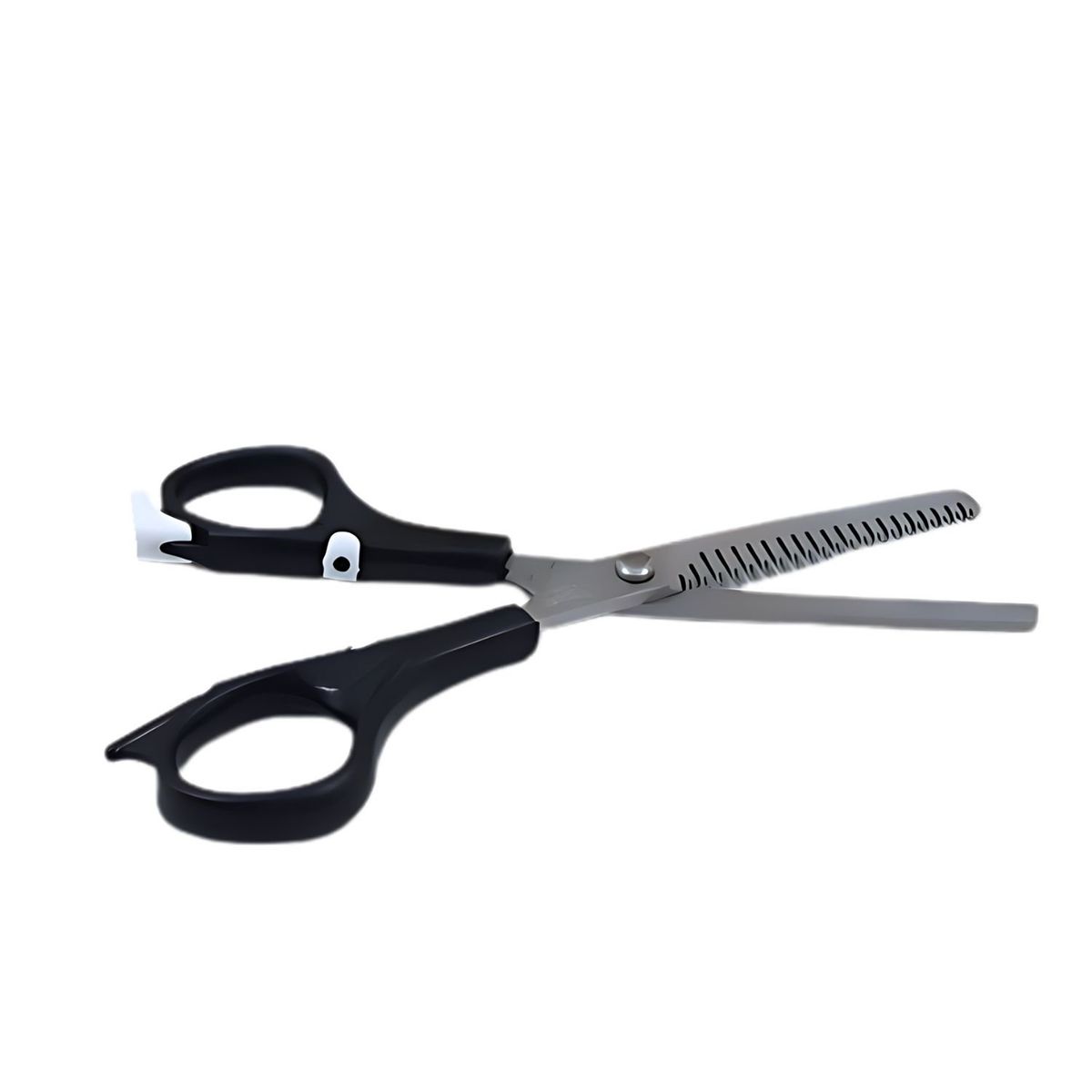 GENERICO - Tijeras De Esculpir Dentada Peluquería 19cm Mango Negro