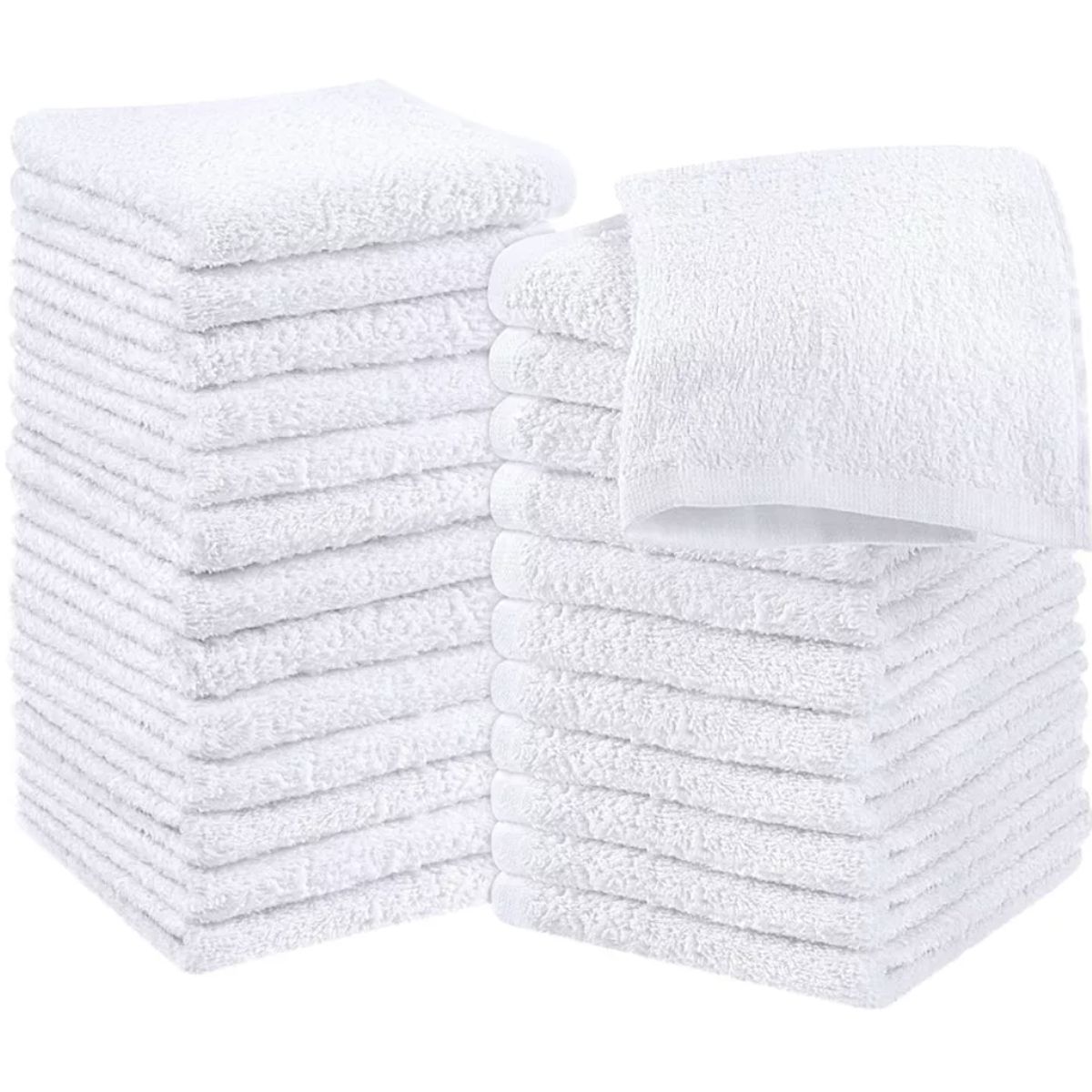 ANNI STAR - Pack 12 Toallas Blanco Cuadrada De 25 X 25 Cm anistar