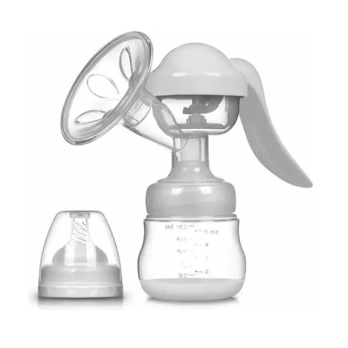 GENERICO - Extractor De Leche Manual Chupete Mamadera 17cm Blanco