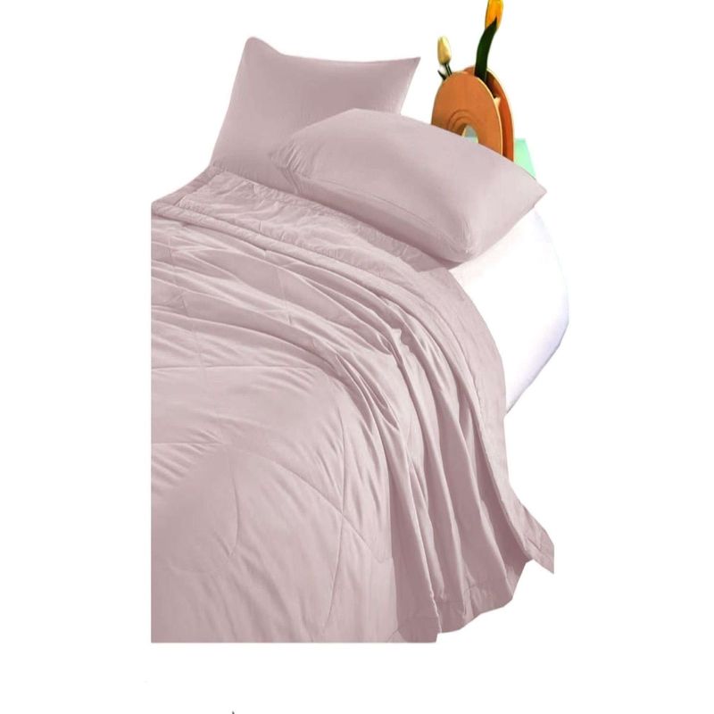 GENERICO - CUBRECAMA EXTRA DELGADO  VERANO ROSA KING VERANO 240 X 260 CM