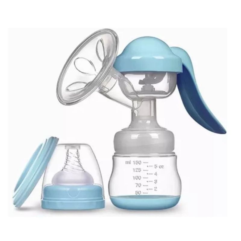 GENERICO - Extractor De Leche Manual Chupete Mamadera 17cm Azul