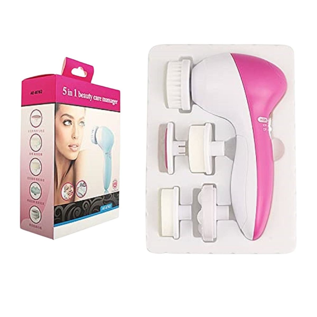 GENERICO - Mini Masajeador Facial 9cm Rosa Cuidado Piel Belleza