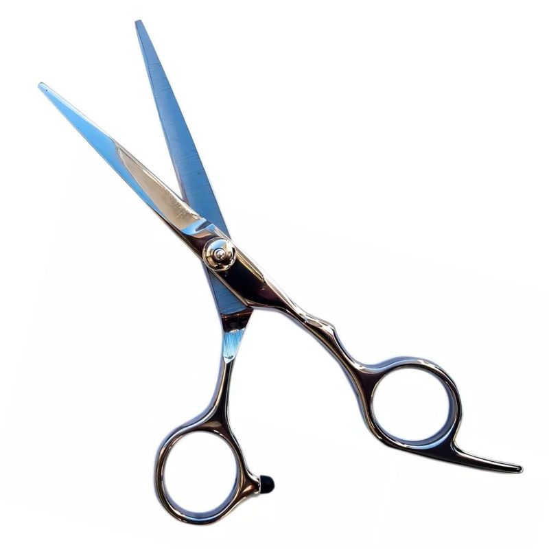 GENERICO - Tijeras Recta Peluquería Mango Metálico 17cm Calidad Profesional