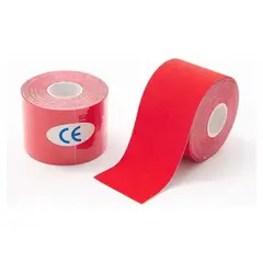 GENERICO - Bandas Kinesiologicas 5cm x 5 Metros Color Rojo Ideal Terapia
