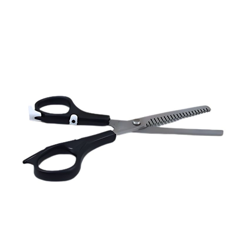 GENERICO - Tijeras De Esculpir Dentada Peluquería 19cm Mango Negro