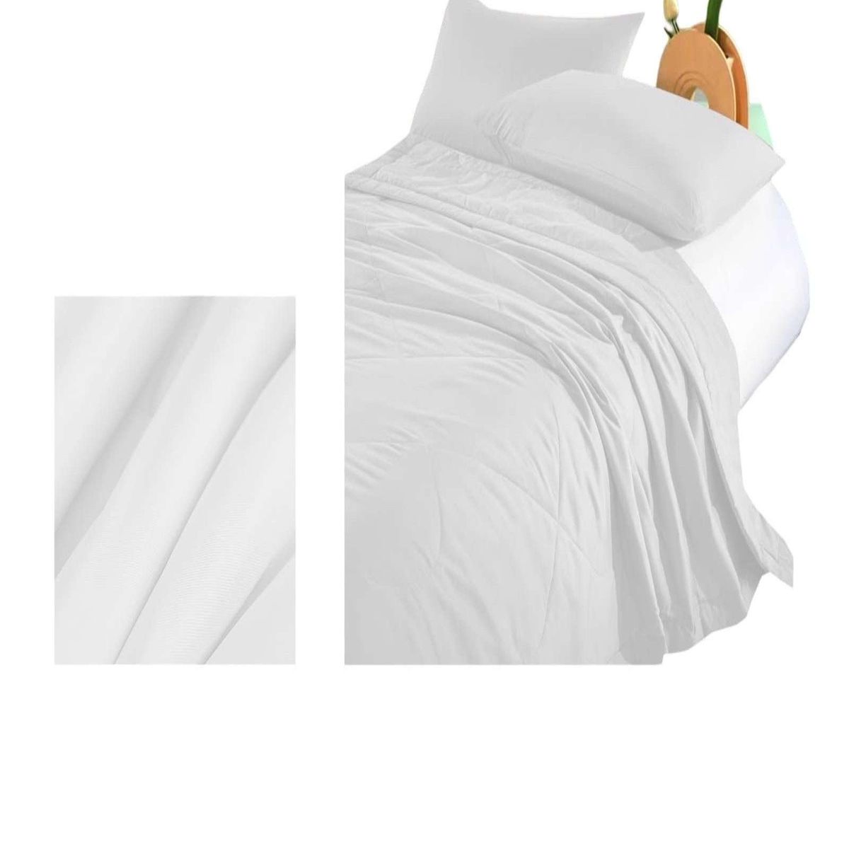 GENERICO - CUBRECAMA EXTRA DELGADO  VERANO BLANCO KING VERANO 240 X 260 CM