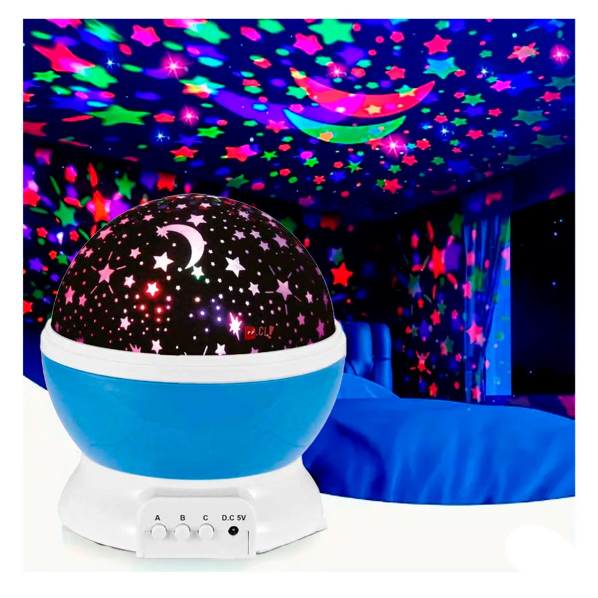 IRM - Lampara Proyector De Estrellas Espanta cuco Azul para niños