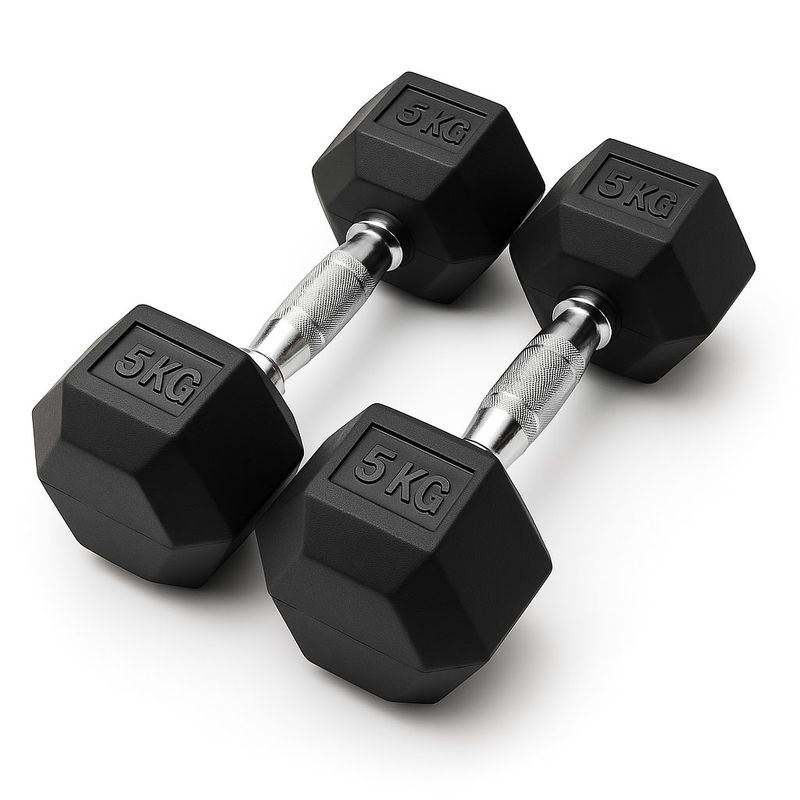SCORE FIT - Mancuernas Hexagonales Par 5 Kg (total 10kg)