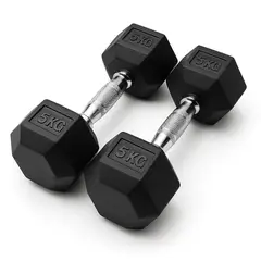 SCORE FIT - Mancuernas Hexagonales Par 5 Kg (total 10kg)
