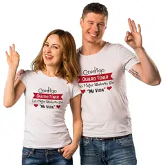 MAU PRINT - Poleras Amor Blancas Dúo