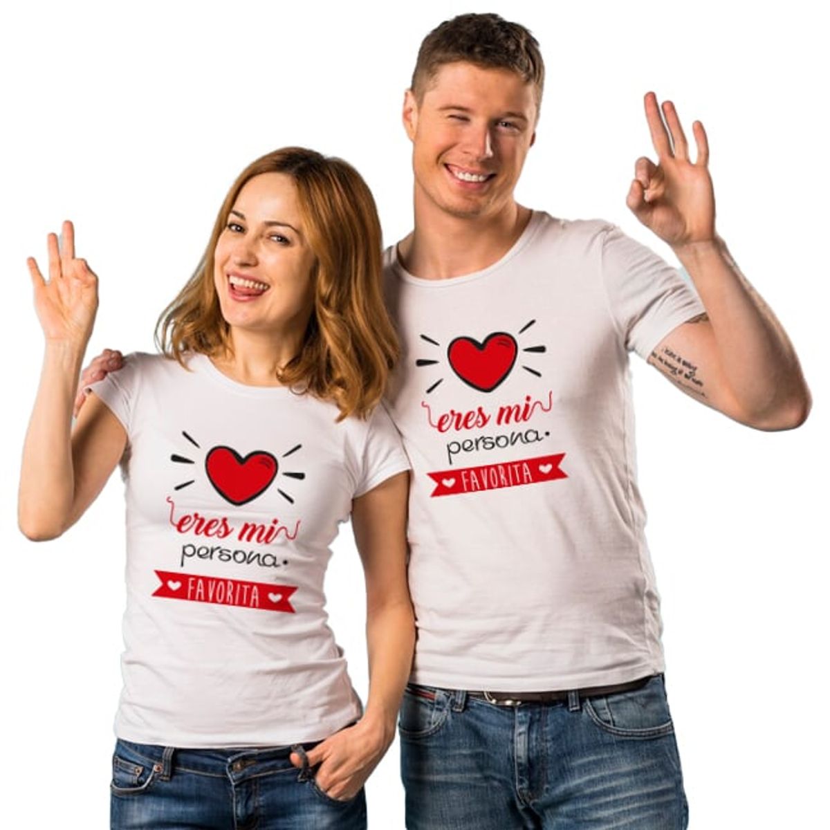 MAU PRINT - Poleras Amor Blancas Dúo 2