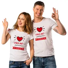 MAU PRINT - Poleras Amor Blancas Dúo 2