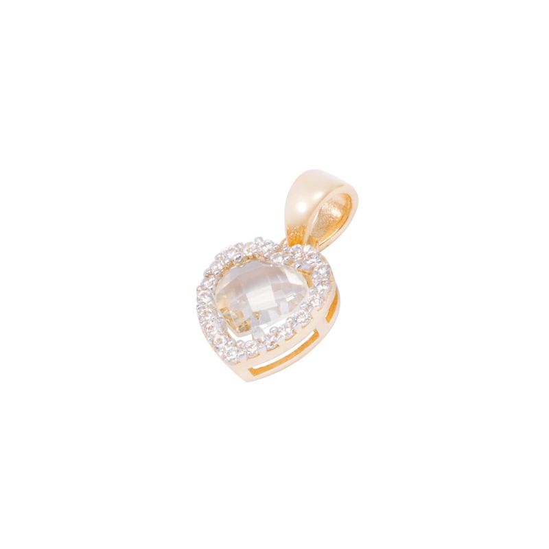 JB JOYAS BARON - Colgante Oro Amarillo 18kt Corazón adornado con Circonitas