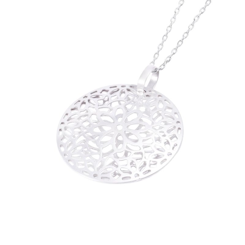 JB JOYAS BARON - Colgante Oro Blanco 18kt Flores