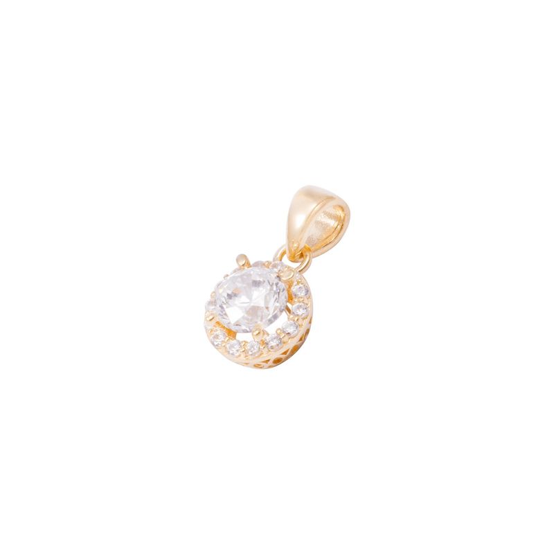 JB JOYAS BARON - Colgante Oro Amarillo 18kt Circonita con Base Calada