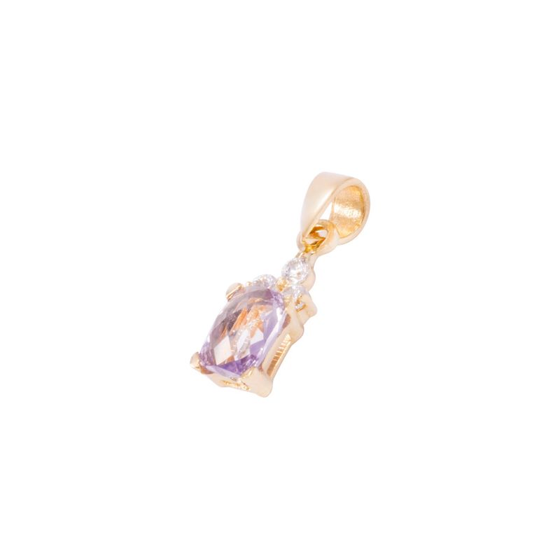 JB JOYAS BARON - Colgante Oro Amarillo 18kt Amatista Cz Y Circonitas