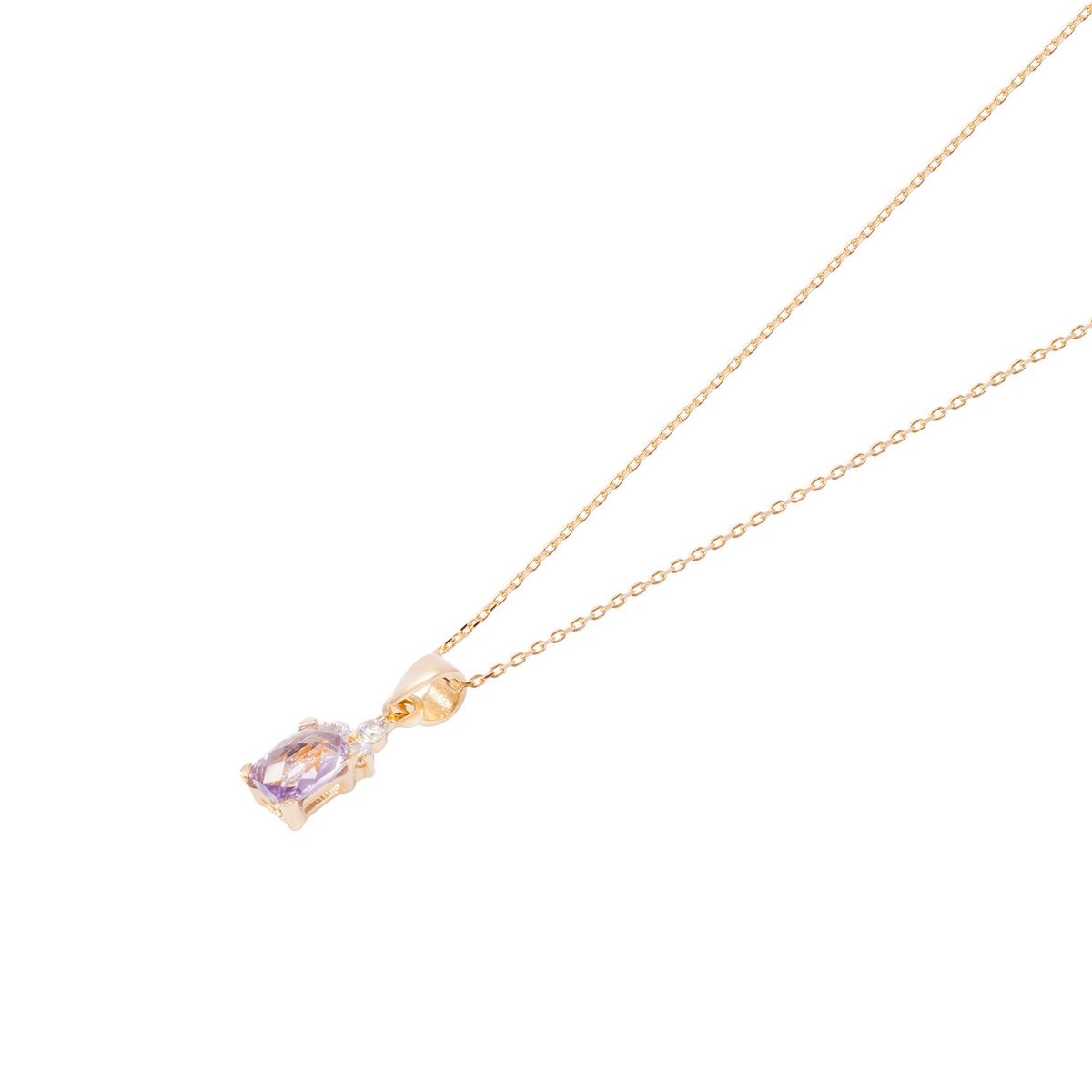 JB JOYAS BARON - Colgante Oro Amarillo 18kt Amatista Cz Y Circonitas