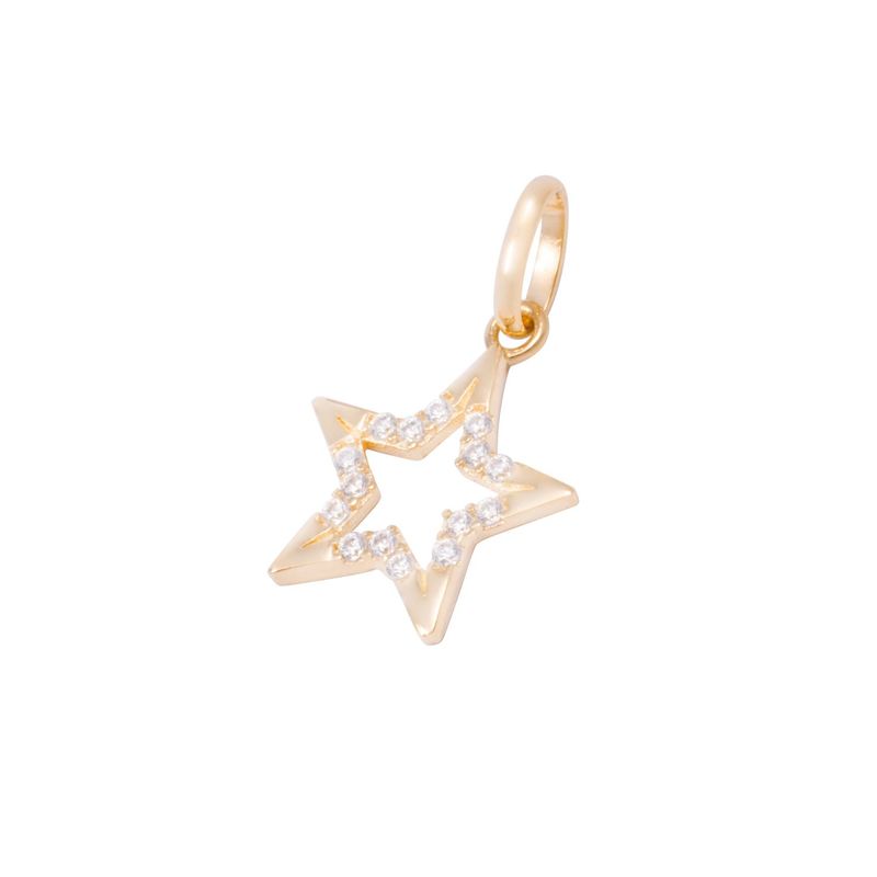 JB JOYAS BARON - Colgante Oro Amarillo 18kt Estrella y Circonitas Engastadas