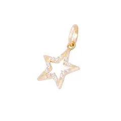 JB JOYAS BARON - Colgante Oro Amarillo 18kt Estrella y Circonitas Engastadas