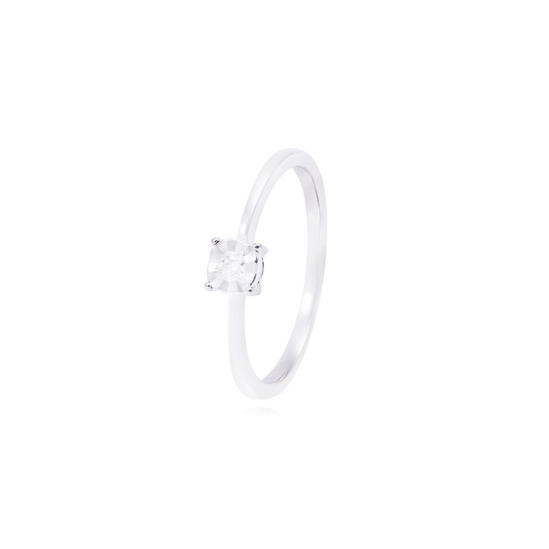 JB JOYAS BARON - Anillo Compromiso de Oro de 18kt Solitario 3 puntos de diamante