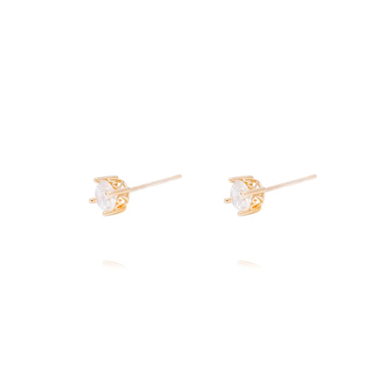 JB JOYAS BARON - Aros Oro Amarillo 18kt Circonita con Engaste de Corazón