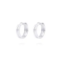 JB JOYAS BARON - Aros Plata Esterlina 925 Argollas Doble Banda