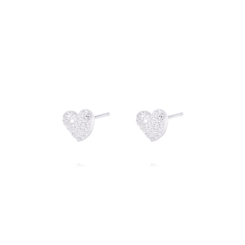 JB JOYAS BARON - Aros Plata Esterlina 925 Corazones con Relieve