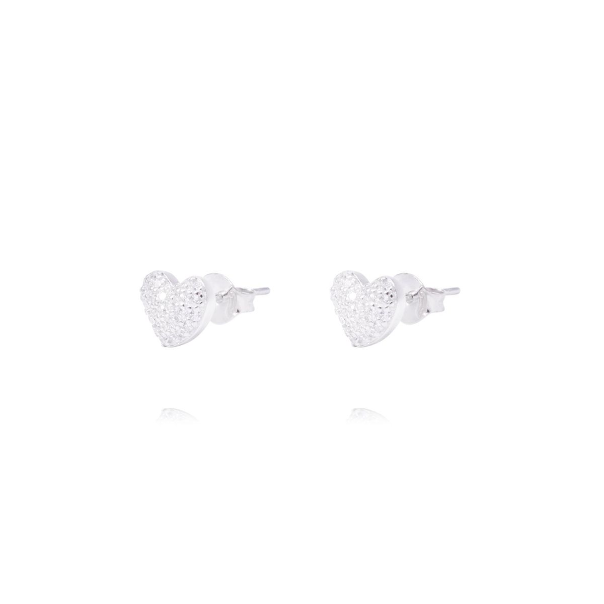 JB JOYAS BARON - Aros Plata Esterlina 925 Corazones con Relieve