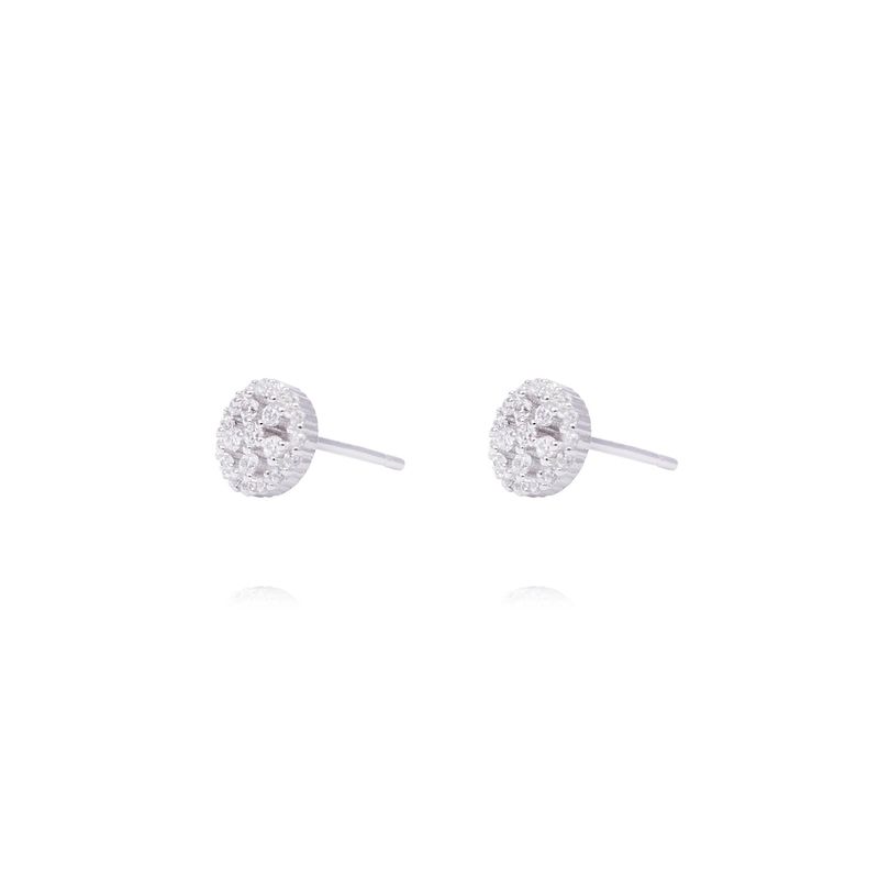 JB JOYAS BARON - Aros Plata Esterlina 925 Flores con Circonitas