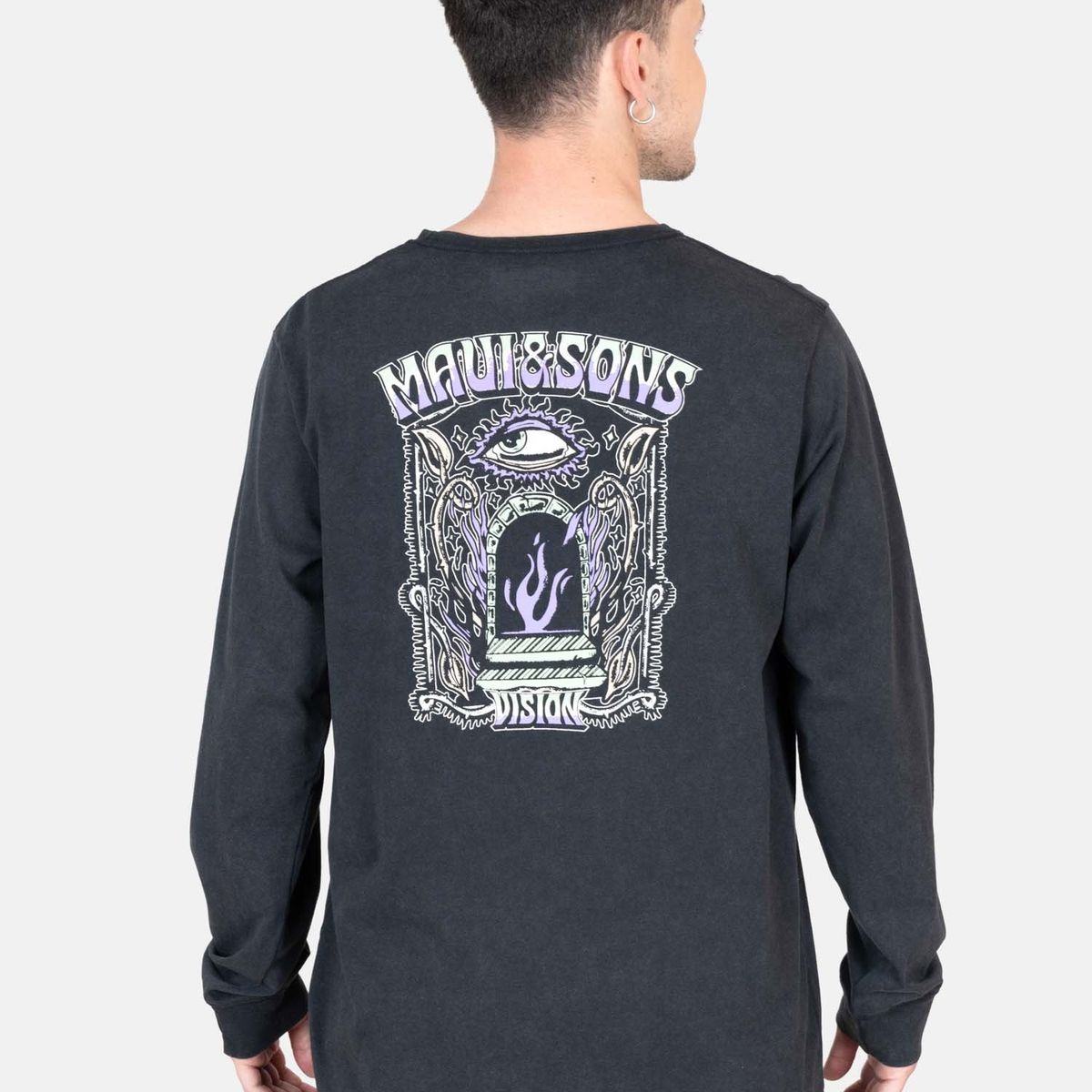 MAUI AND SONS - Polera ML Coastal Echo Negro Hombre Maui And Sons - Negro