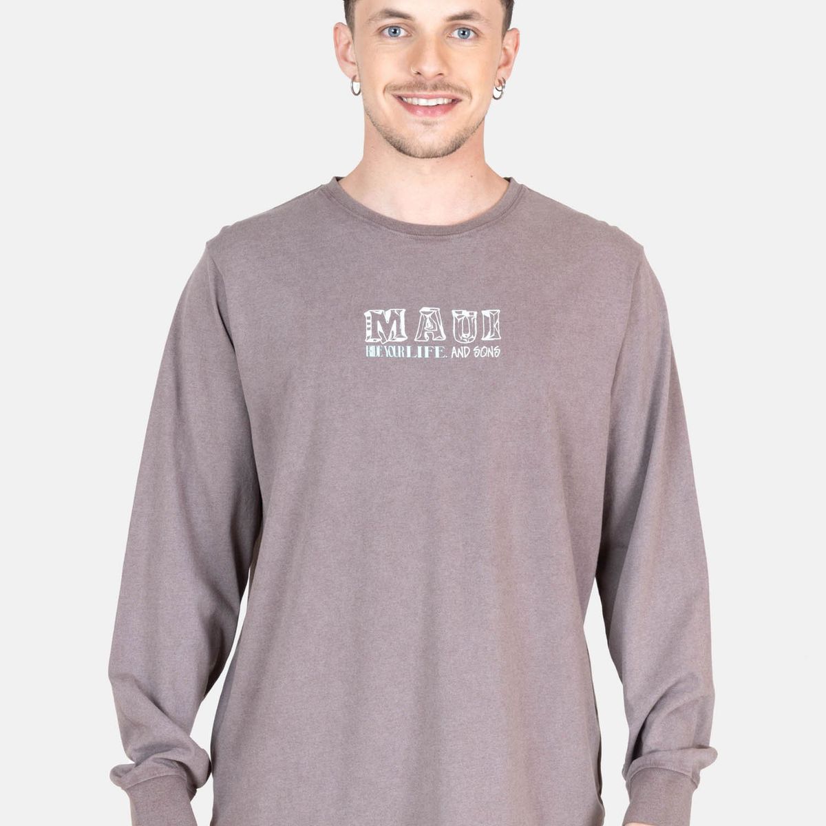 MAUI AND SONS - Polera ML Daze Café Hombre Maui And Sons - Café