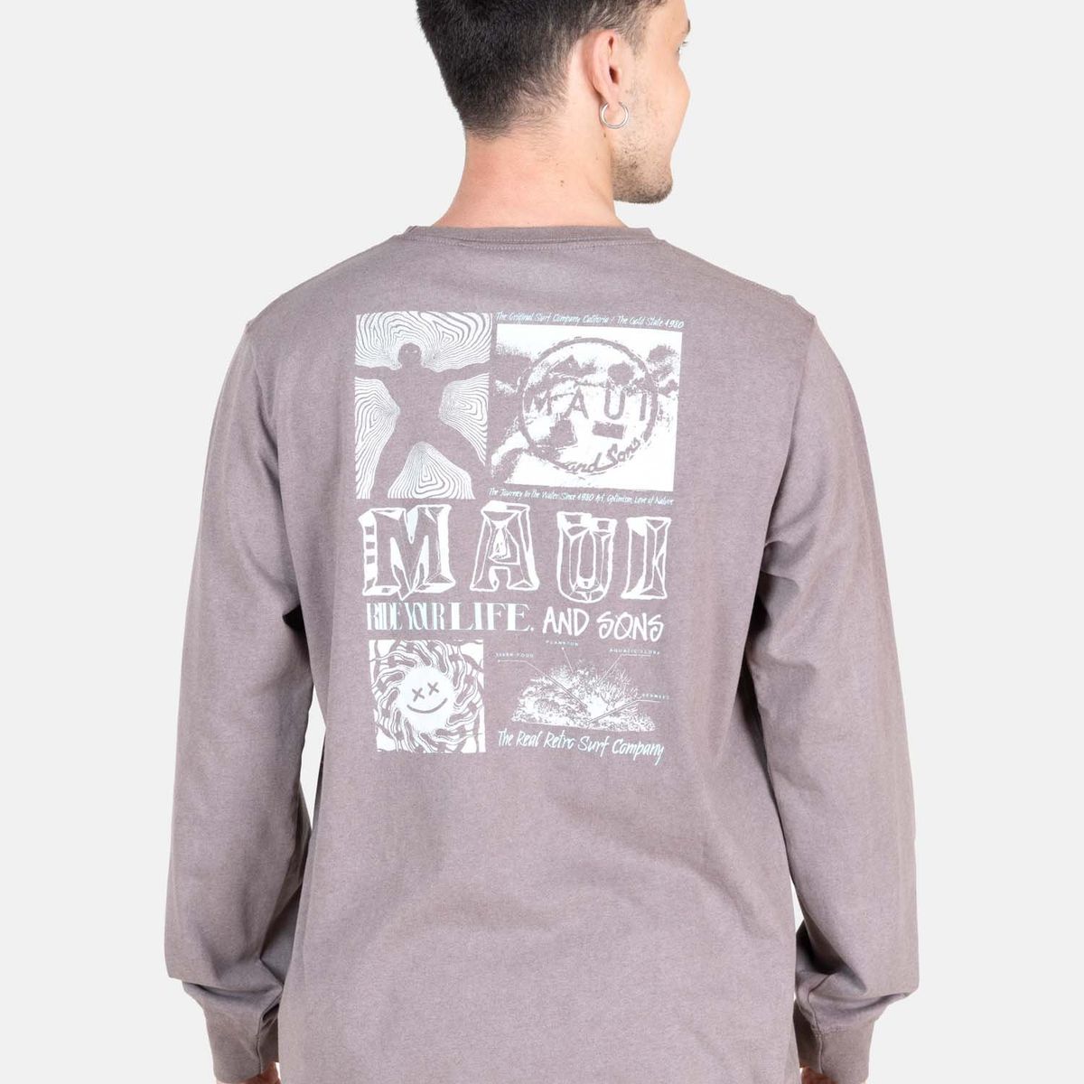 MAUI AND SONS - Polera ML Daze Café Hombre Maui And Sons - Café