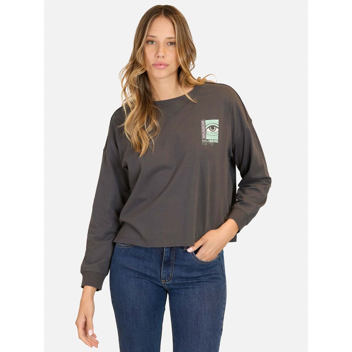 MAUI AND SONS - Polera ML Endless Gris Mujer Maui And Sons - Gris