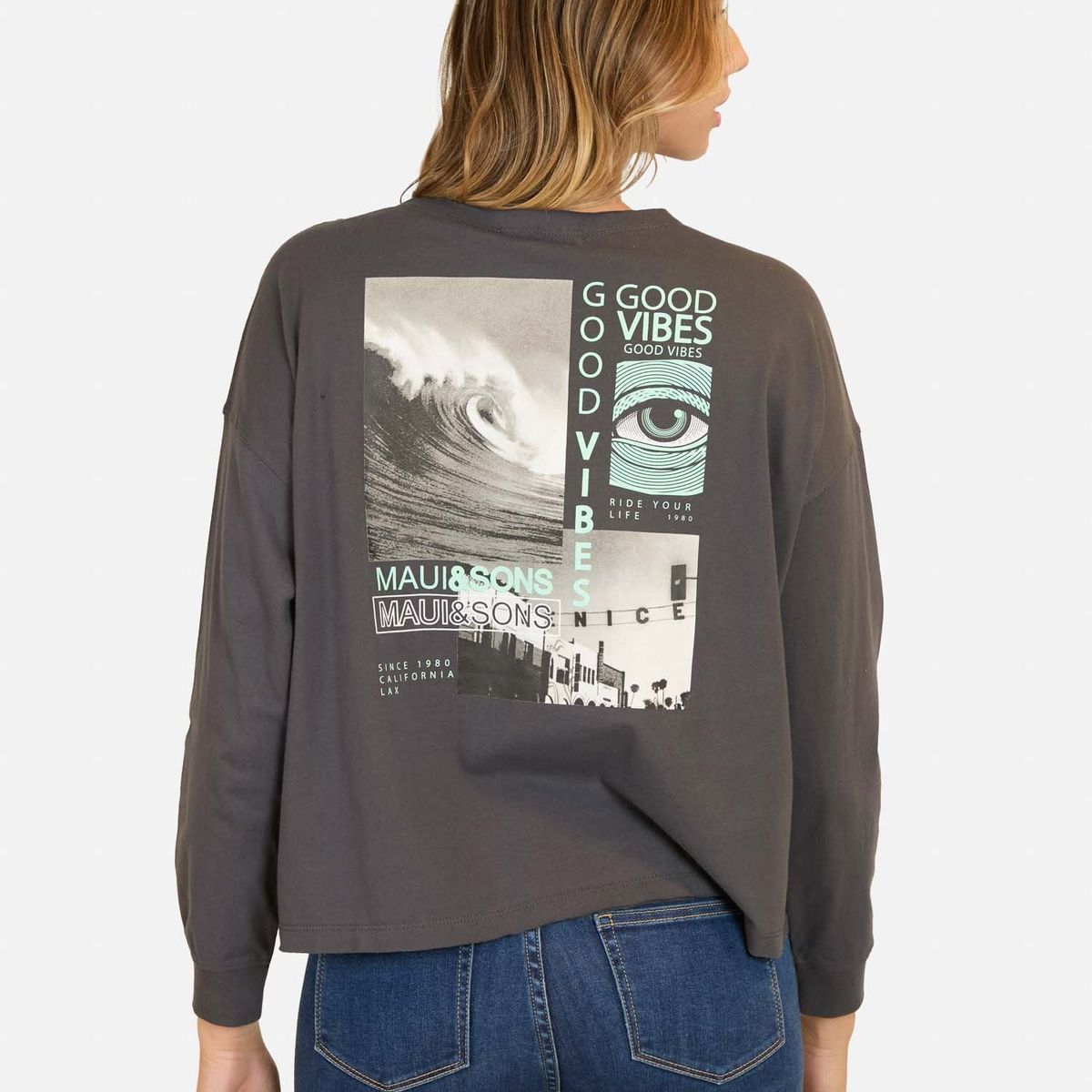 MAUI AND SONS - Polera ML Endless Gris Mujer Maui And Sons - Gris