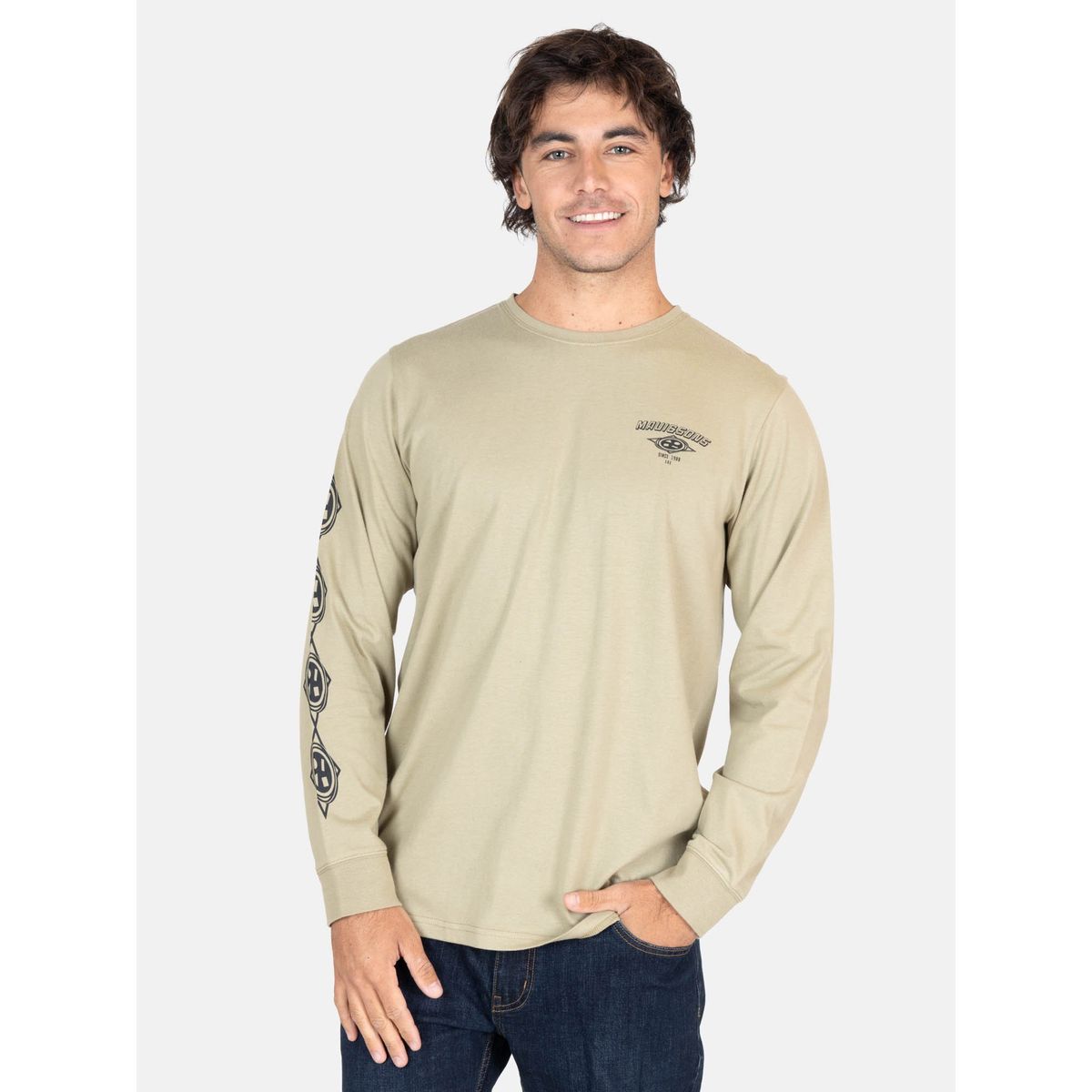 MAUI AND SONS - Polera ML Lagoon Café Hombre Maui And Sons - Café