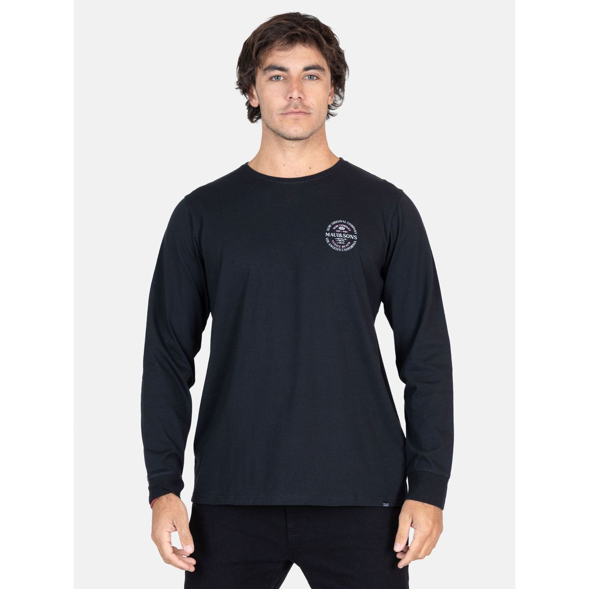 MAUI AND SONS - Polera ML Lei Breeze Negro Hombre Maui And Sons - Negro