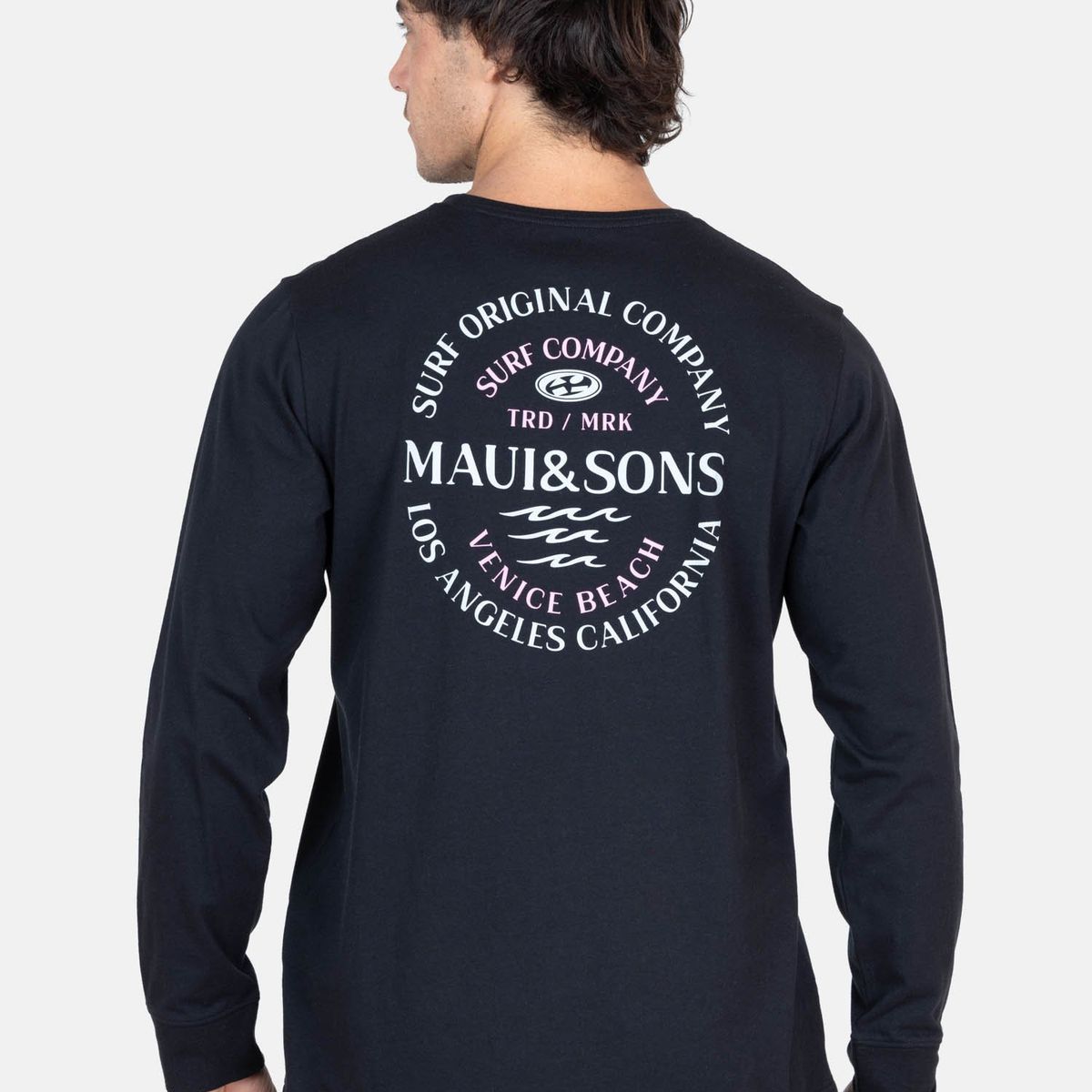 MAUI AND SONS - Polera ML Lei Breeze Negro Hombre Maui And Sons - Negro