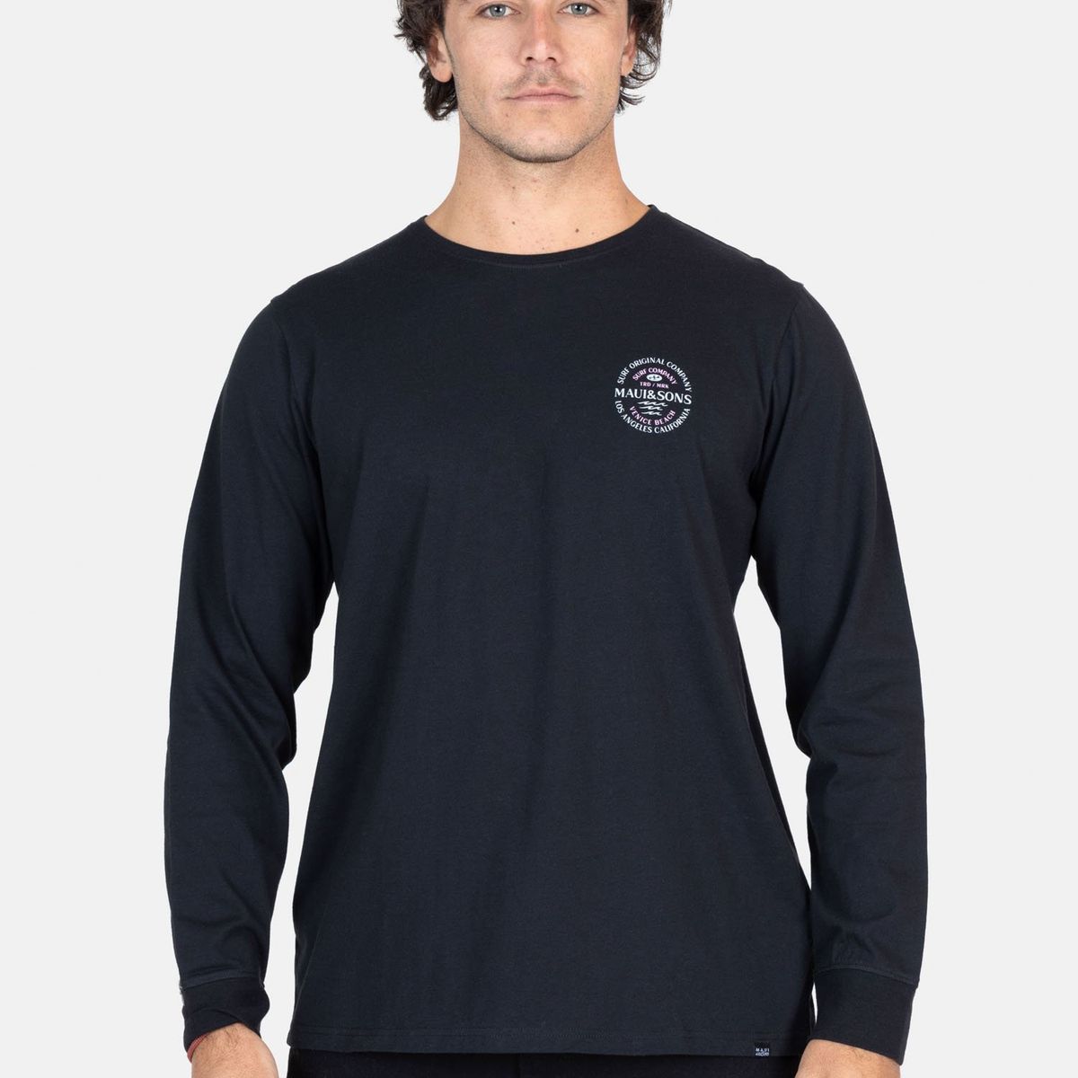 MAUI AND SONS - Polera ML Lei Breeze Negro Hombre Maui And Sons - Negro