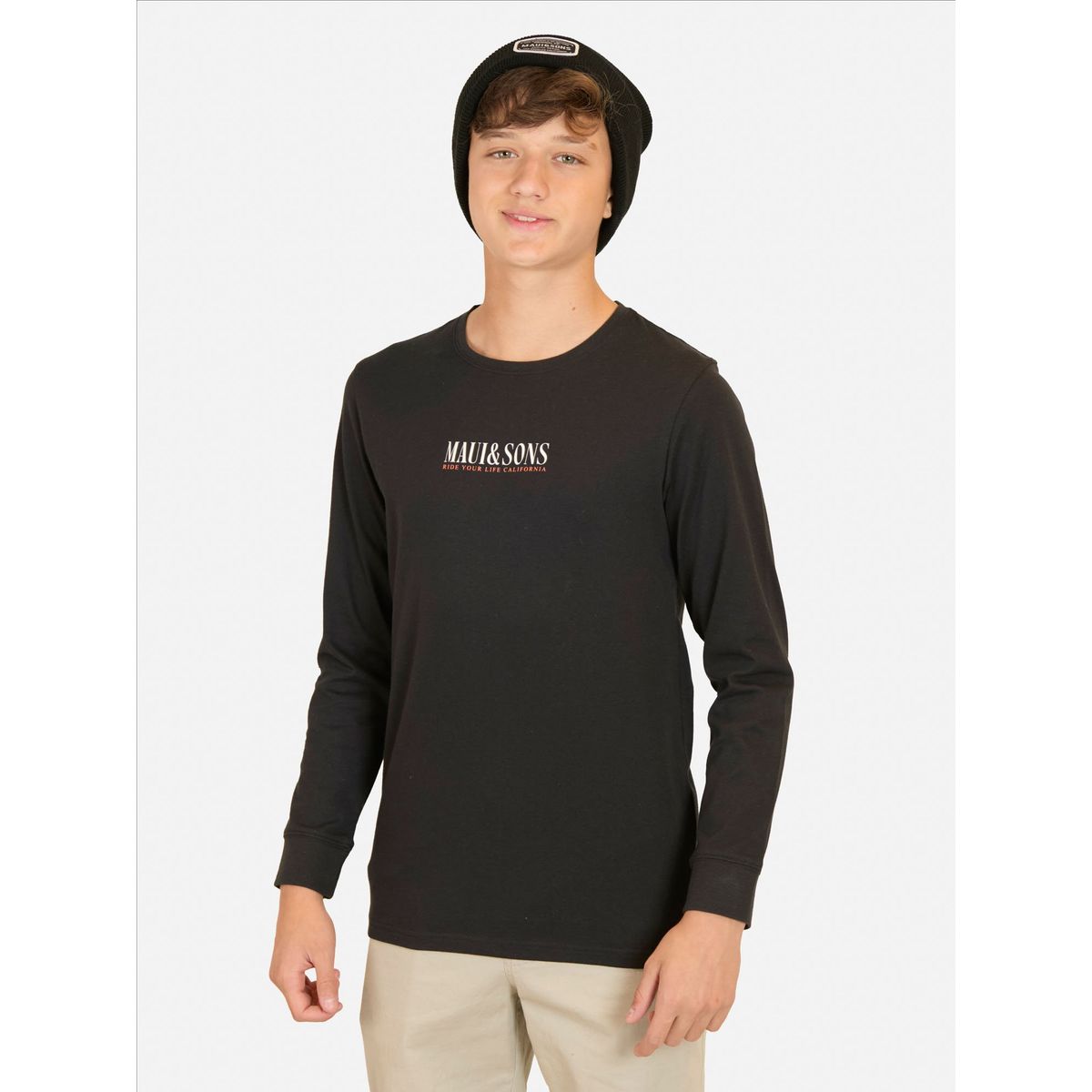 MAUI AND SONS - Polera ML Pineapple Negro Infantil Maui And Sons - Negro