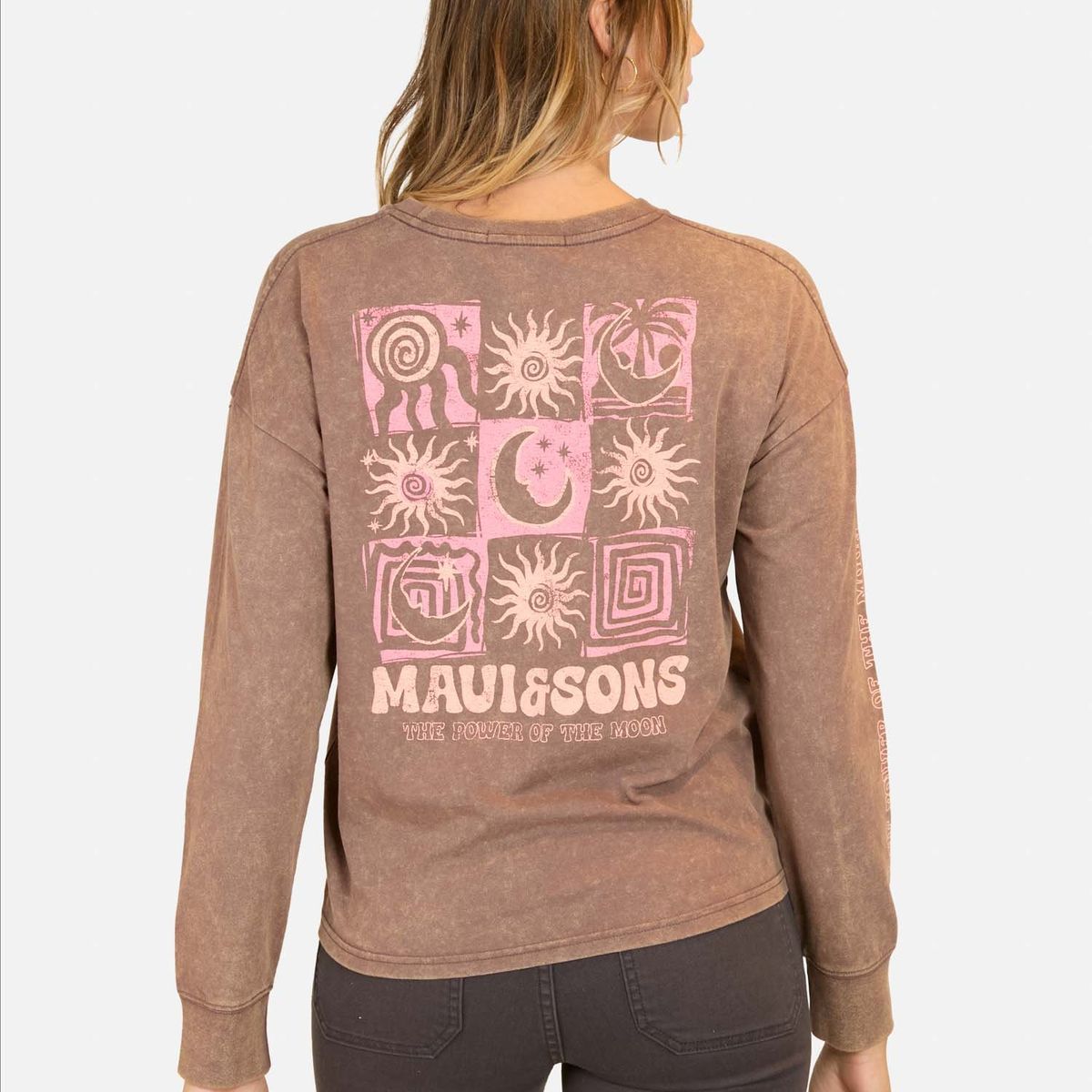 MAUI AND SONS - Polera ML Tidal Café Mujer Maui And Sons - Café