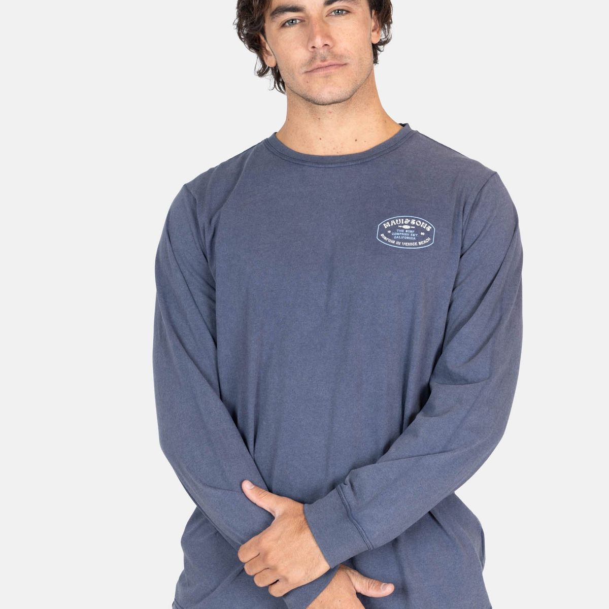 MAUI AND SONS - Polera ML Sunburnt  Azul Hombre Maui And Sons - Azul