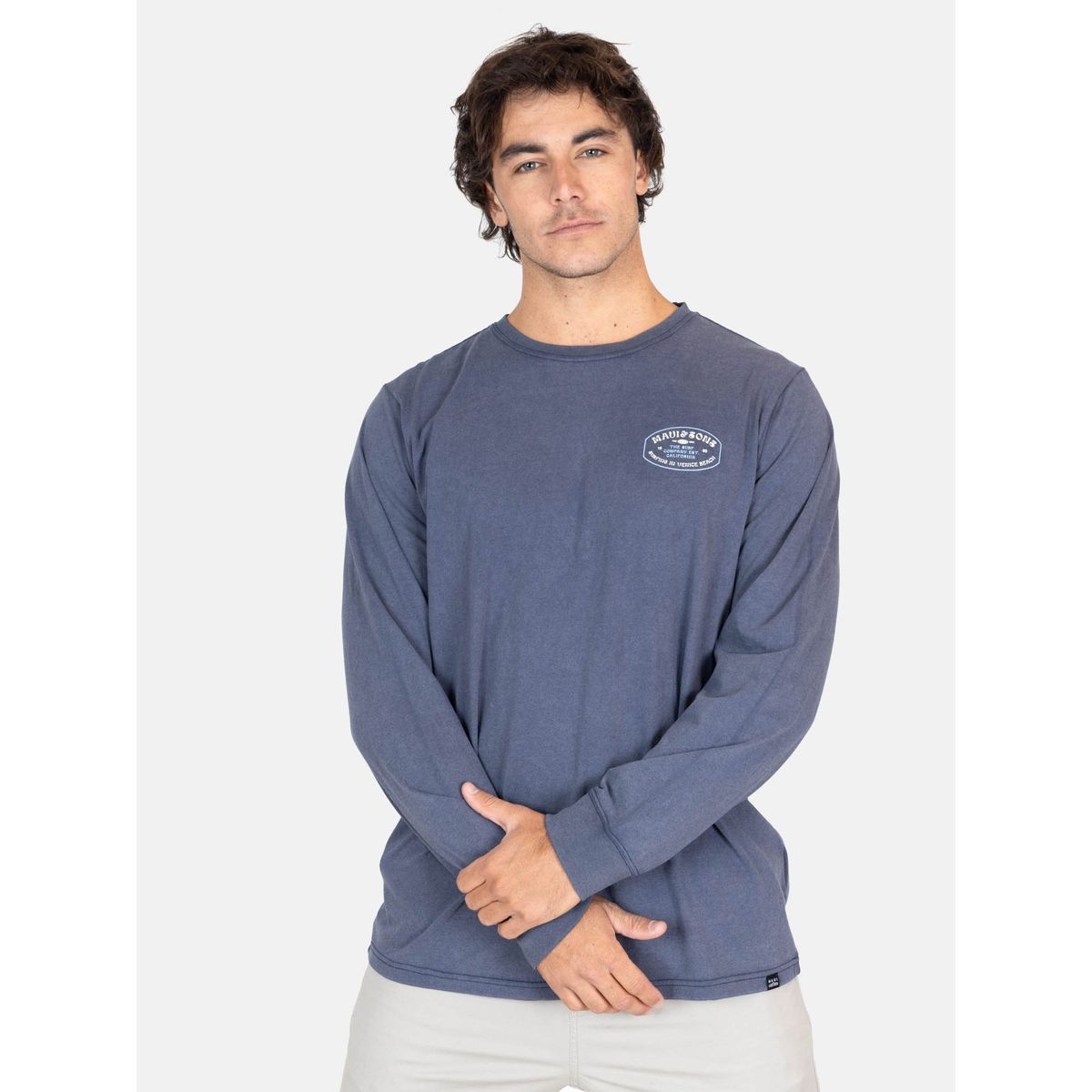 MAUI AND SONS - Polera ML Sunburnt  Azul Hombre Maui And Sons - Azul