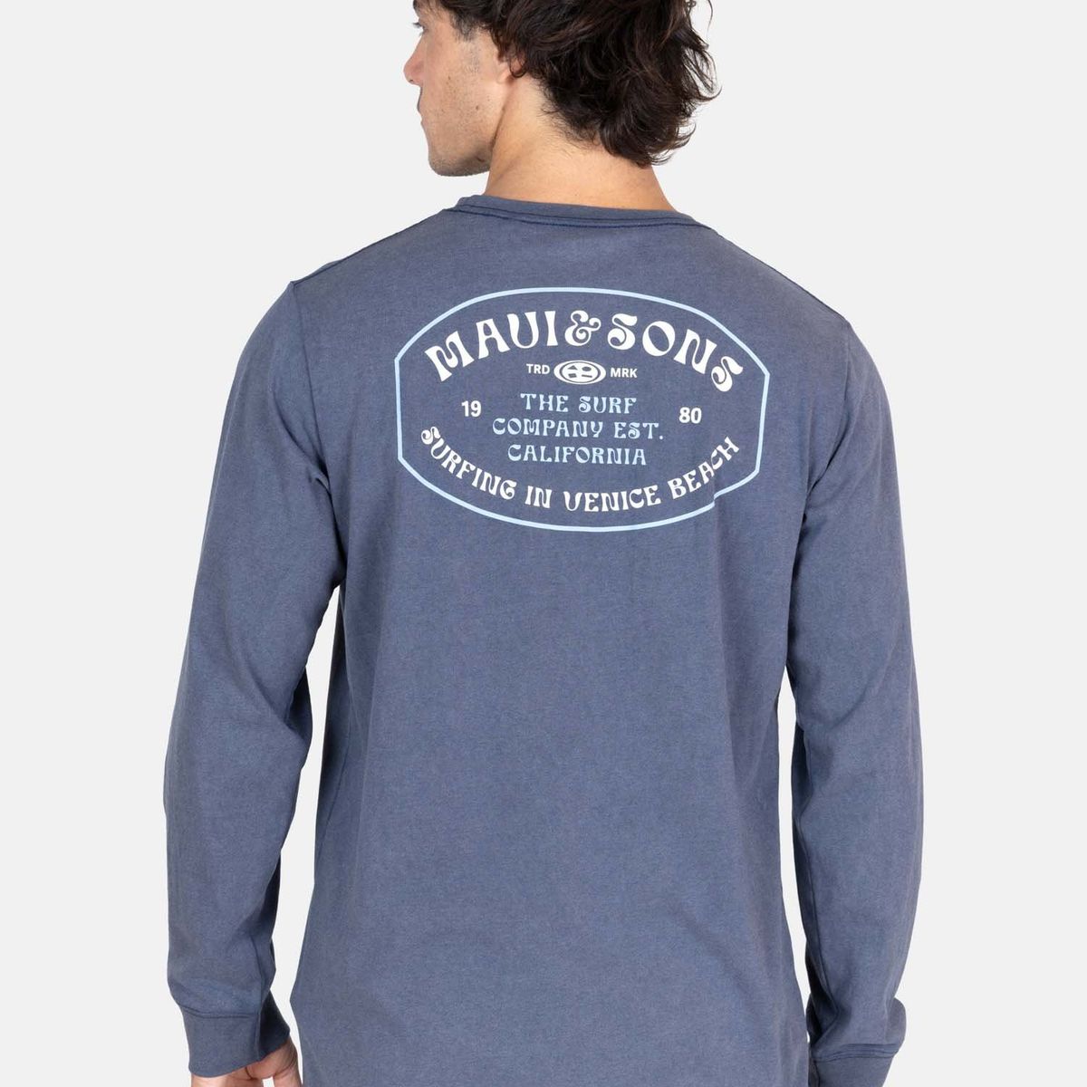 MAUI AND SONS - Polera ML Sunburnt  Azul Hombre Maui And Sons - Azul