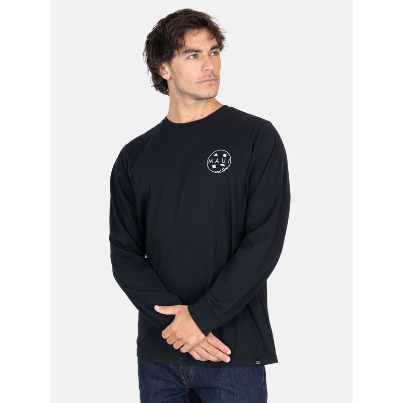 MAUI AND SONS - Polera ML Spray Negro Hombre Maui And Sons - Negro