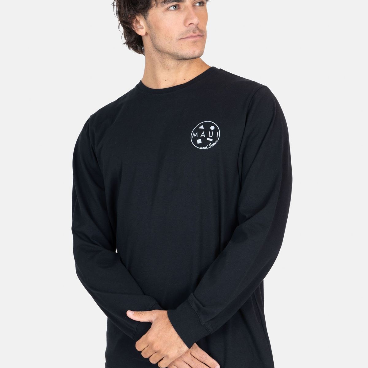 MAUI AND SONS - Polera ML Spray Negro Hombre Maui And Sons - Negro