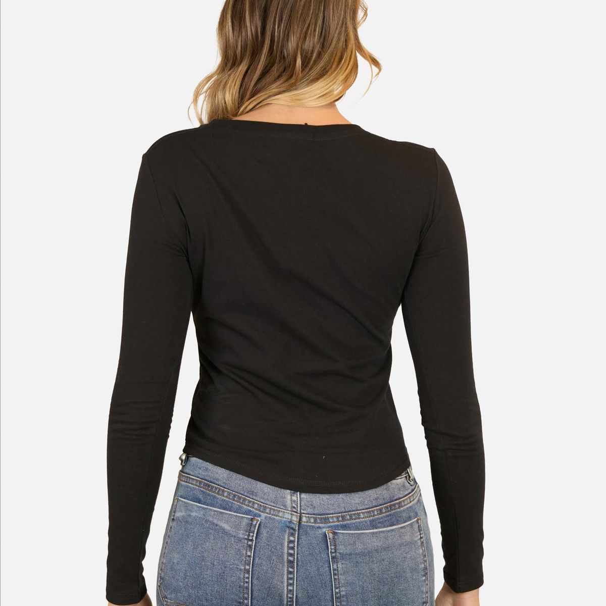 MAUI AND SONS - Polera ML Racer Negro Mujer Maui And Sons