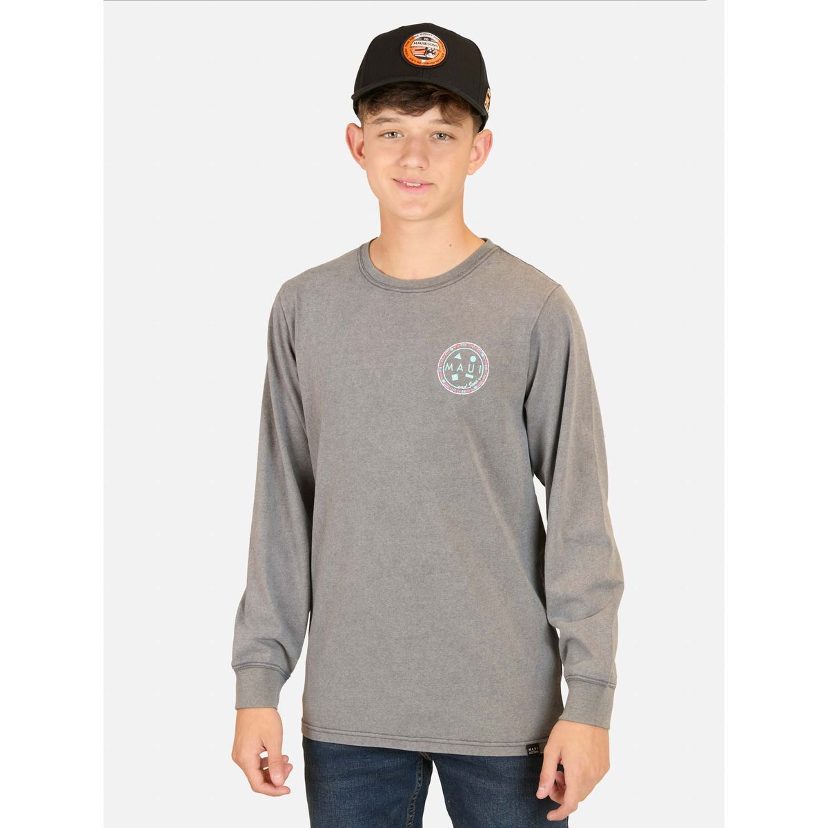 MAUI AND SONS - Polera ML Moai Gris Infantil Maui And Sons - Gris