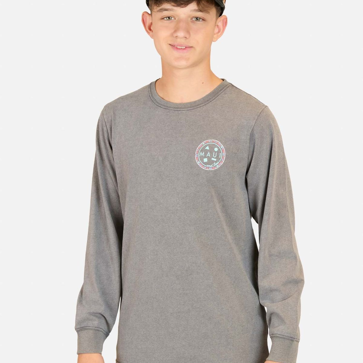 MAUI AND SONS - Polera ML Moai Gris Infantil Maui And Sons - Gris