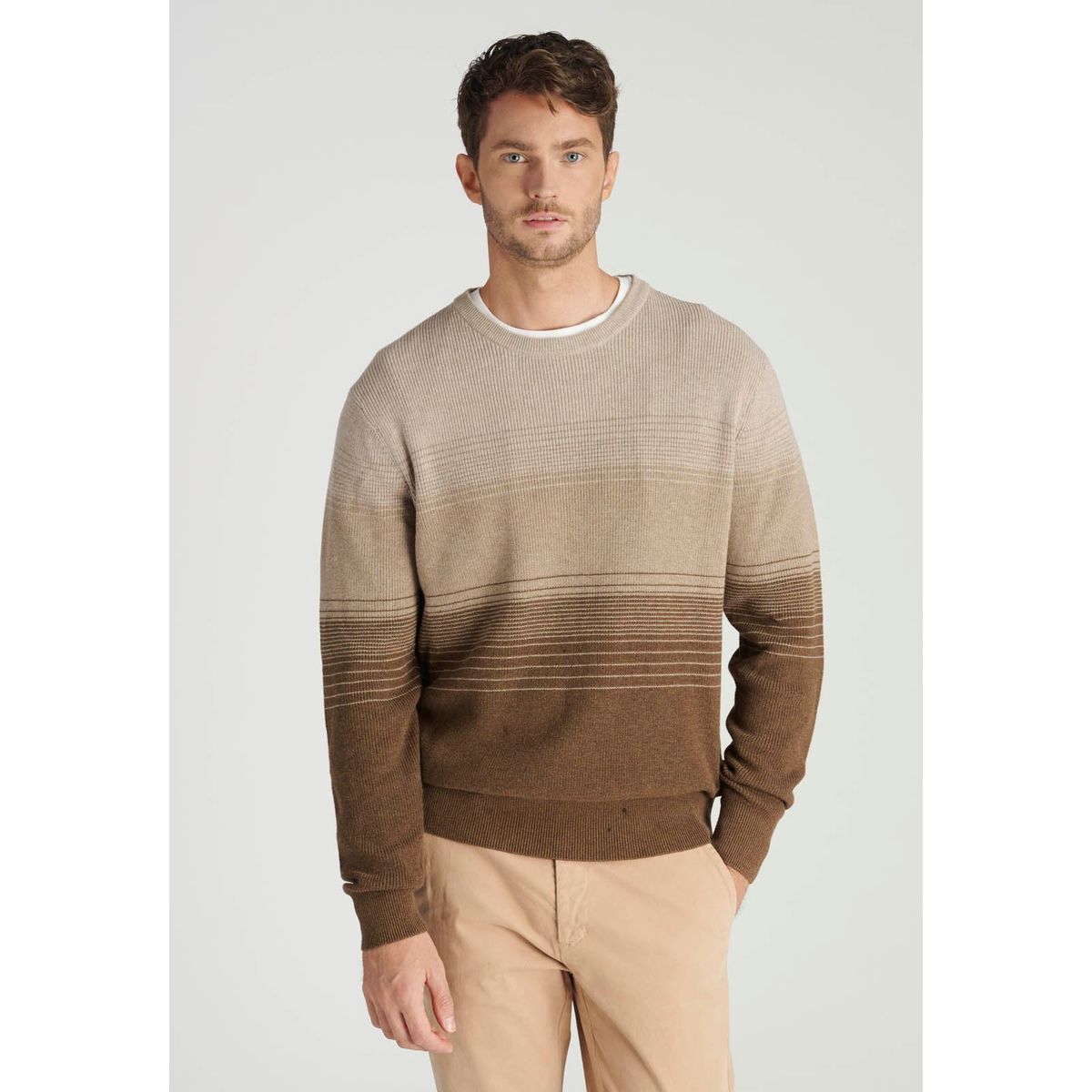 NEW MAN - Sweater Comillas Avant-Garde Beige Newman